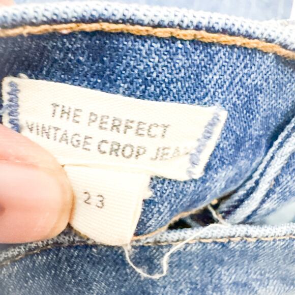 Madewell The Perfect Vintage Crop Jean Denim Raw Hem Zip Fly Size 23 - Picture 6 of 9